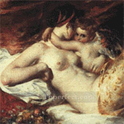 ヴィーナスとキューピッドの女性ボディ ウィリアム・エティ油絵